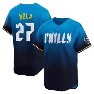 Men's Aaron Nola Philadelphia Phillies Blue Limited 2024 City Connect Jersey
