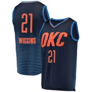 Men's Aaron Wiggins Oklahoma City Thunder Navy Fast Break Replica Jersey - Statement Edition