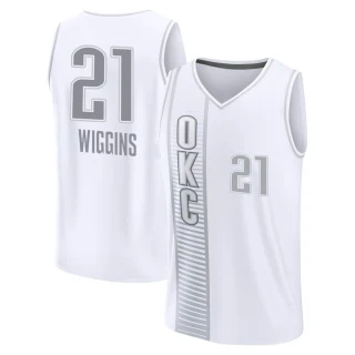 Men's Aaron Wiggins Oklahoma City Thunder White Fast Break 2021/22 Replica City Edition Jersey