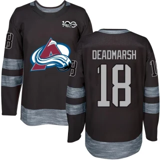 Men's Adam Deadmarsh Colorado Avalanche Black Authentic 1917-2017 100th Anniversary Jersey