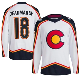 Men's Adam Deadmarsh Colorado Avalanche White Authentic Reverse Retro 2.0 Jersey