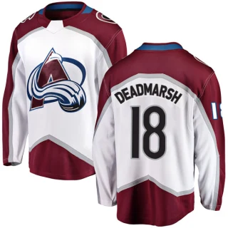 Men's Adam Deadmarsh Colorado Avalanche White Breakaway Away Jersey