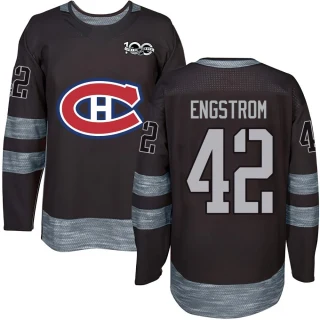 Men's Adam Engstrom Montreal Canadiens Black Authentic 1917-2017 100th Anniversary Jersey