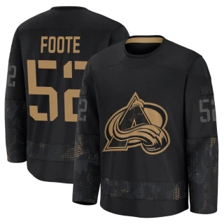Men's Adam Foote Colorado Avalanche Black Premium 2024 Military Appreciation Practice Jersey