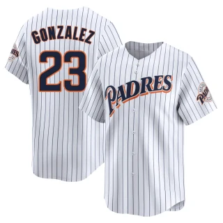 Men's Adrian Gonzalez San Diego Padres White Limited Cooperstown Collection Jersey