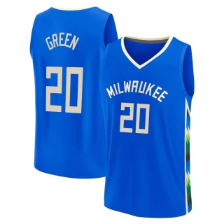 Men's AJ Green Milwaukee Bucks Green Fast Break Royal 2022/23 City Edition Jersey