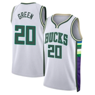 Men's AJ Green Milwaukee Bucks White Swingman 2021/22 City Edition Jersey