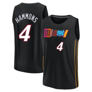Men's A.J. Hammons Miami Heat Black Fast Break 2021/22 Replica City Edition Jersey