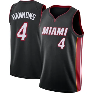 Men's A.J. Hammons Miami Heat Black Swingman Jersey - Icon Edition