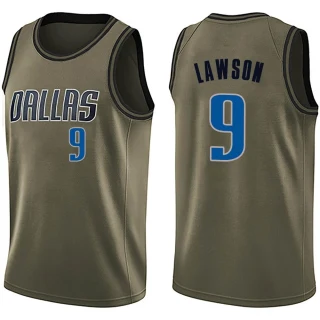 Men's A.J. Lawson Dallas Mavericks Green Swingman Salute to Service Jersey