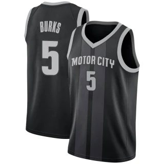 Men's Alec Burks Detroit Pistons Black Swingman 2018/19 Jersey - City Edition
