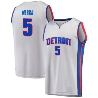 Men's Alec Burks Detroit Pistons Gray Fast Break Alternate Jersey - Statement Edition