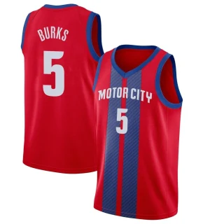 Men's Alec Burks Detroit Pistons Red Swingman 2019/20 Finished Jersey - City Edition