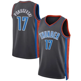 Men's Aleksej Pokusevski Oklahoma City Thunder Gray Swingman 2022/23 City Edition Jersey