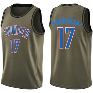 Men's Aleksej Pokusevski Oklahoma City Thunder Green Swingman Salute to Service Jersey