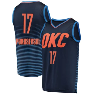 Men's Aleksej Pokusevski Oklahoma City Thunder Navy Fast Break Replica Jersey - Statement Edition