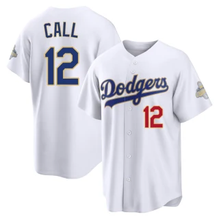 Men's Alex Call Los Angeles Dodgers Gold Limited White 2026 Collection Stadium Jersey