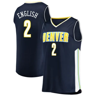 Men's Alex English Denver Nuggets Navy Fast Break Jersey - Icon Edition