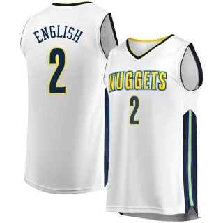 Men's Alex English Denver Nuggets White Fast Break Jersey - Association Edition