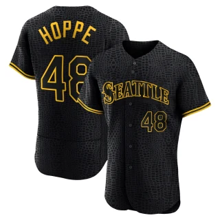Men's Alex Hoppe Seattle Mariners Black Authentic Snake Skin City Jersey