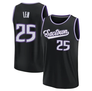 Men's Alex Len Sacramento Kings Black Fast Break 2021/22 Replica City Edition Jersey