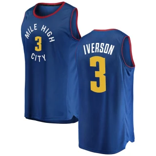 Men's Allen Iverson Denver Nuggets Blue Fast Break 2018/19 Jersey - Statement Edition