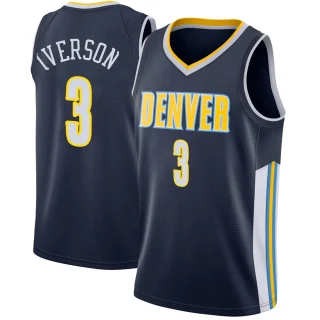 Men's Allen Iverson Denver Nuggets Navy Swingman Jersey - Icon Edition