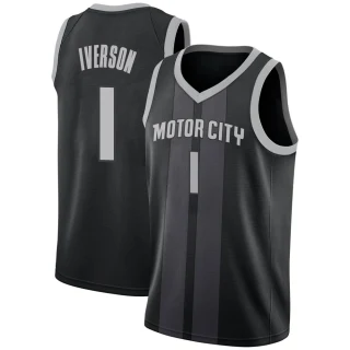 Men's Allen Iverson Detroit Pistons Black Swingman 2018/19 Jersey - City Edition