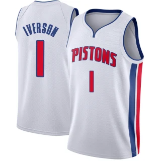 Men's Allen Iverson Detroit Pistons White Swingman Jersey - Association Edition