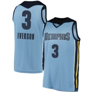 Men's Allen Iverson Memphis Grizzlies Light Blue Fast Break Jersey - Statement Edition