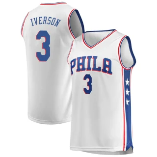 Men's Allen Iverson Philadelphia 76ers White Fast Break Jersey - Association Edition