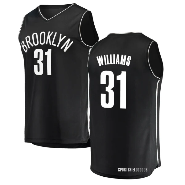 Men's Alondes Williams Brooklyn Nets Black Fast Break Jersey - Icon Edition