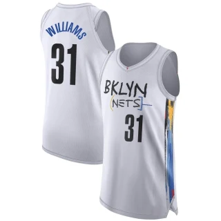 Men's Alondes Williams Brooklyn Nets White Authentic 2022/23 City Edition Jersey