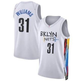 Men's Alondes Williams Brooklyn Nets White Swingman 2022/23 City Edition Jersey