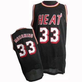 Men's Alonzo Mourning Miami Heat Black Swingman Throwback Jersey