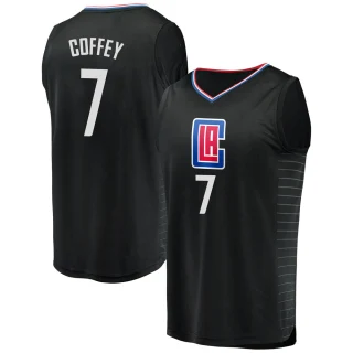 Men's Amir Coffey Los Angeles Clippers Black Fast Break Jersey - Statement Edition