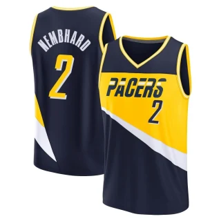 Men's Andrew Nembhard Indiana Pacers Navy Fast Break 2021/22 Replica City Edition Jersey