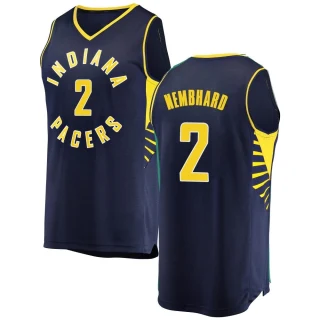 Men's Andrew Nembhard Indiana Pacers Navy Fast Break Jersey - Icon Edition