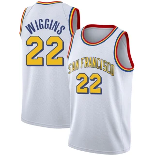 Men's Andrew Wiggins Golden State Warriors Gold Swingman White Hardwood Classics Jersey - San Francisco Classic Edition