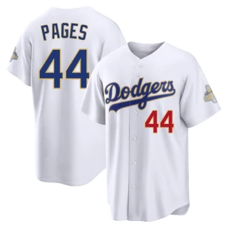 Men's Andy Pages Los Angeles Dodgers Gold Limited White 2026 Collection Stadium Jersey
