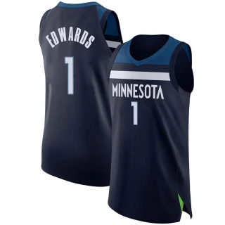 Men's Anthony Edwards Minnesota Timberwolves Navy Authentic Jersey - Icon Edition