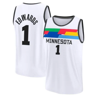 Men's Anthony Edwards Minnesota Timberwolves White Fast Break 2022/23 City Edition Jersey
