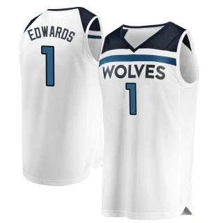 Men's Anthony Edwards Minnesota Timberwolves White Fast Break Jersey - Association Edition