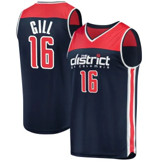 Men's Anthony Gill Washington Wizards Navy Fast Break 2019/20 Jersey - Statement Edition