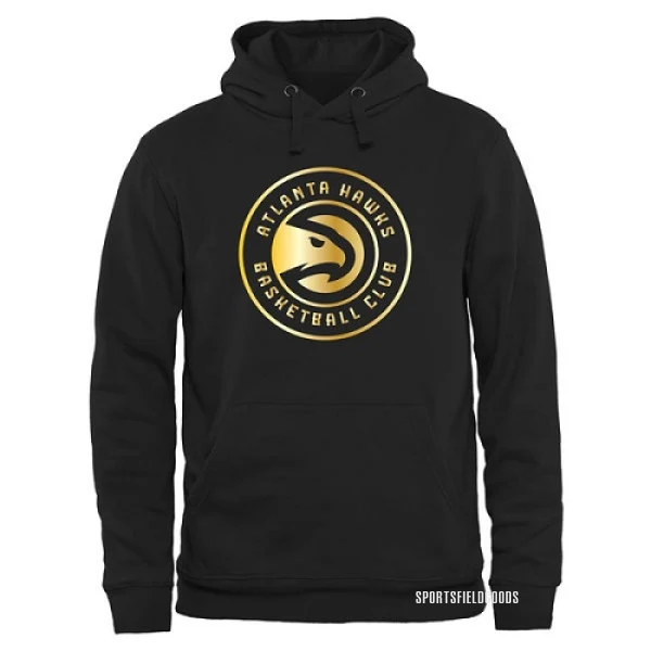 Men's Atlanta Hawks Gold Collection Pullover Hoodie - Black