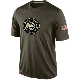 Men's Atlanta Hawks Olive Salute To Service KO Performance Dri-FIT T-Shirt