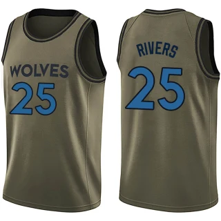 Men's Austin Rivers Minnesota Timberwolves Green Swingman Salute to Service Jersey