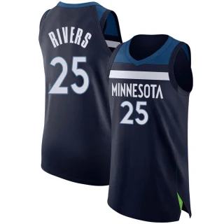 Men's Austin Rivers Minnesota Timberwolves Navy Authentic Jersey - Icon Edition