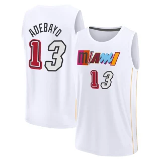 Men's Bam Adebayo Miami Heat White Fast Break 2022/23 City Edition Jersey