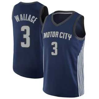 Men's Ben Wallace Detroit Pistons Navy Swingman Jersey - City Edition